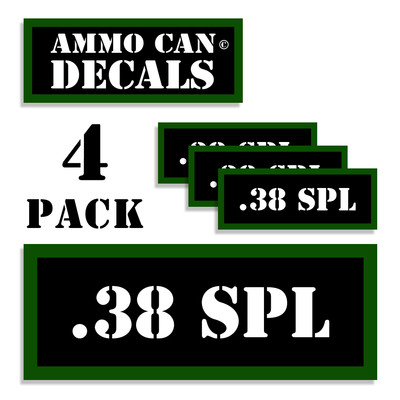 38 SPECIAL Ammo Can LABELS STICKERS DECALS  for Ammunition Case 3''x1.15''  4 pack