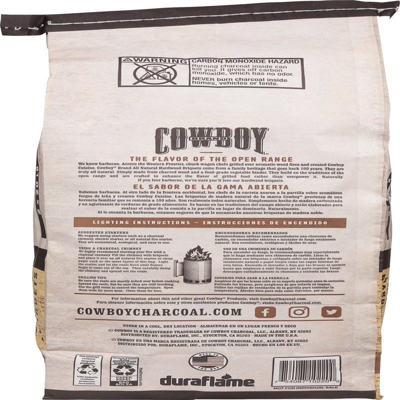 Cowboy Hardwood Charcoal Briquets, 20 Pounds Each (Pack of 2)