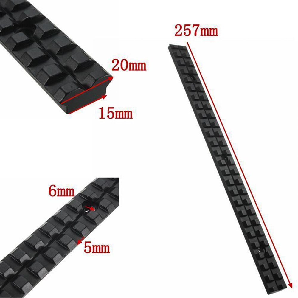 10" inch 25 Slots Picatinny Weaver Rail Mount Base Aluminum For Rifle Gun Scope
