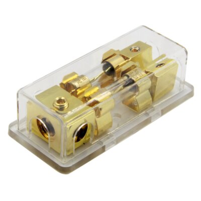 2-Way Power Distribution Block 4/8 Gauge In 2 8 Gauge Out 80A AGU Fuses