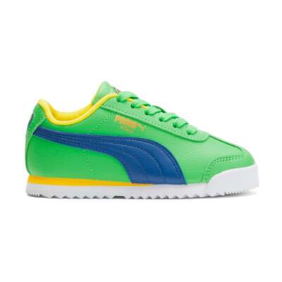 

Зеленые кроссовки Puma Roma Country Pack на шнуровке для мальчиков, повседневная обувь 39155103, Зеленый, Puma Roma Country Pack Lace Up Youth