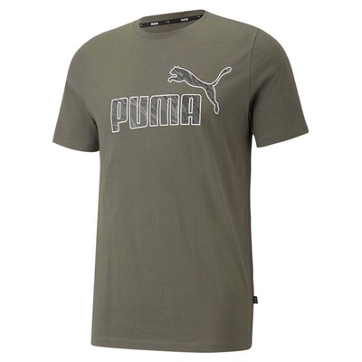 

Футболка Puma Camo Logo Crew Neck с коротким рукавом Мужские зеленые повседневные топы 846830-44, Зеленый, Puma Camo Logo Crew Neck Short Sleeve T-Shirt