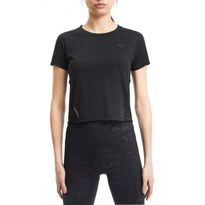 

Футболка Puma Train Mesh Panel с круглым вырезом и короткими рукавами женские черные повседневные топы 51, Черный