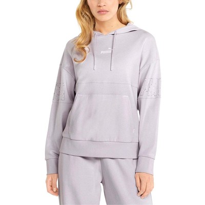 

Puma Power Colorblock Stardust Pullover Hoodie Женская фиолетовая повседневная верхняя одежда 84, Фиолетовый