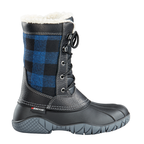 Женские повседневные ботинки Baffin Jasper в клетку на шнуровке с уткой черного и синего цветов CANA-W002-BBU