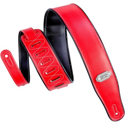 Levy's M26VP .75'' Black/Red Vinyl Guitar Strap
