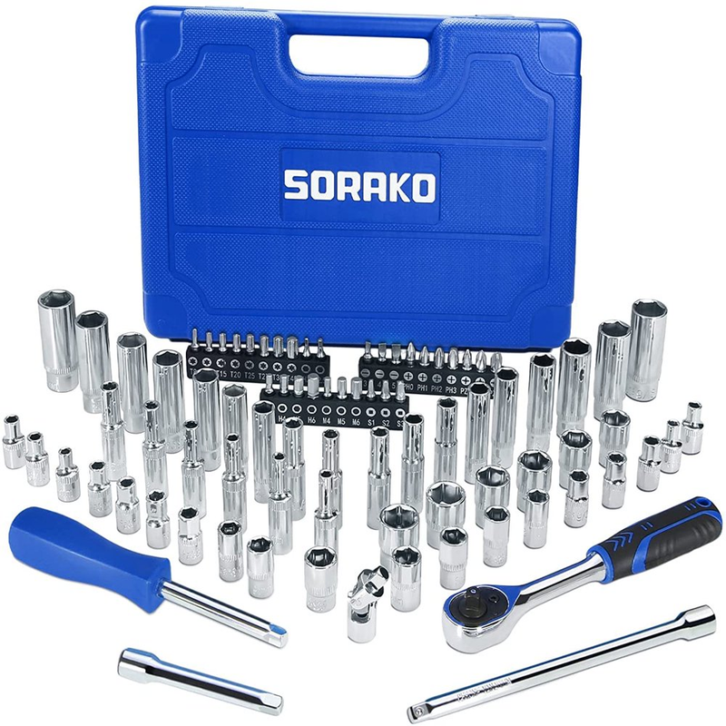 87 PC Ratchet Wrench Set Universal Combination Socket Adapter Repair Tool Case