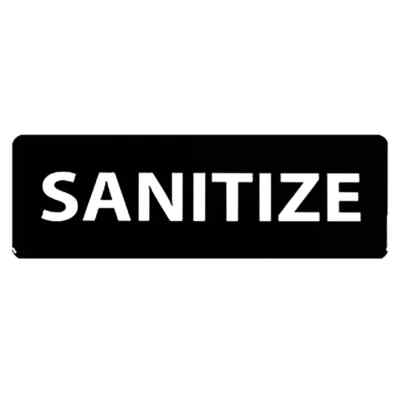 Thunder Group PLIS9340BK 9'' X 3'' ''Sanitize'' Information Symbol Sign