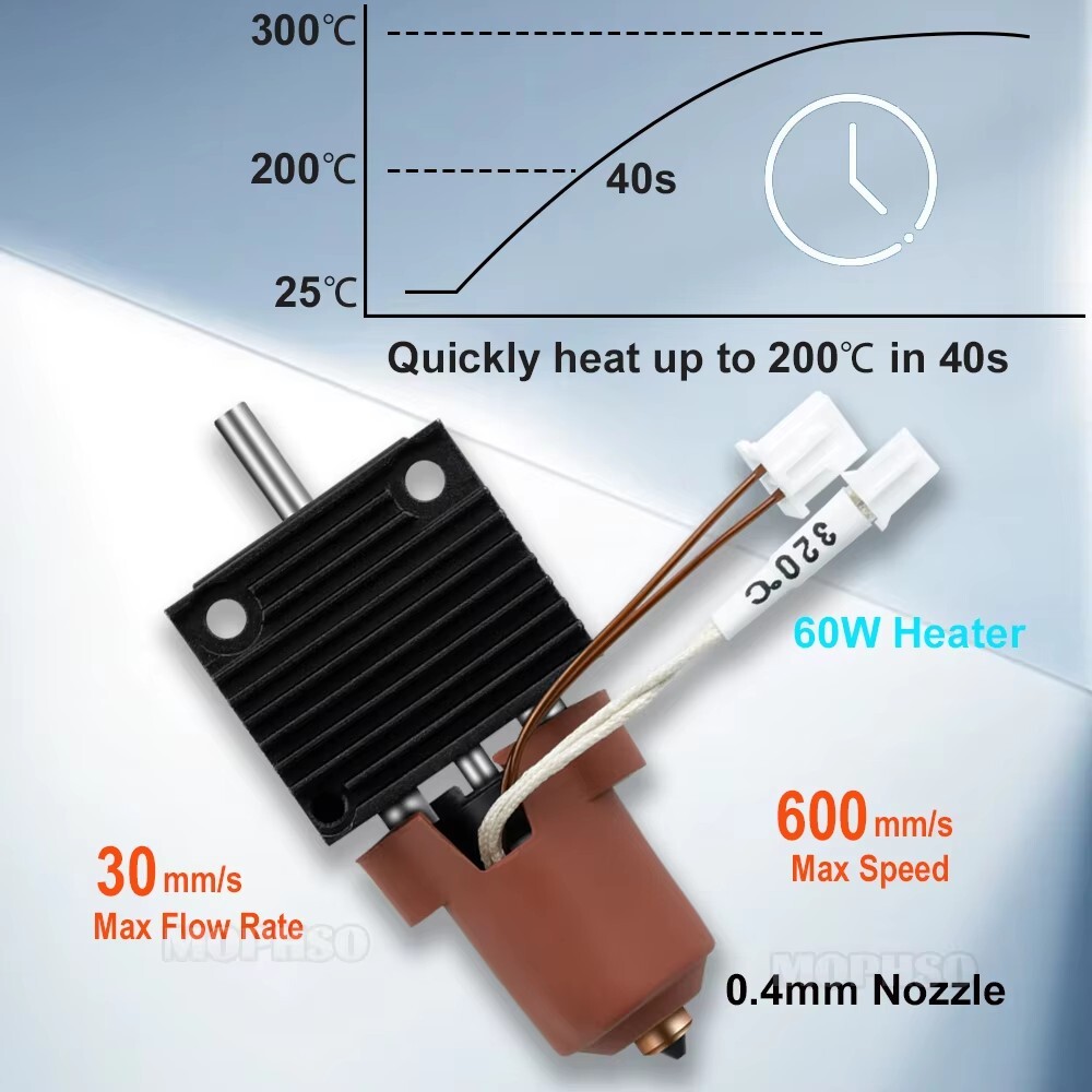 3D Printers for Creality K1/K1C/K1 Max Hotend Kit Extruder Radiator 0.4mm Nozzle