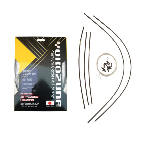 Yokozuna Premium Shift Cable Ferrules & Housing Kit Black Shimano
