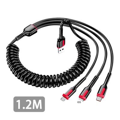 3 in 1 Fast USB Charging Cable Multi Function Mobile Cell Phone Charger Cord US