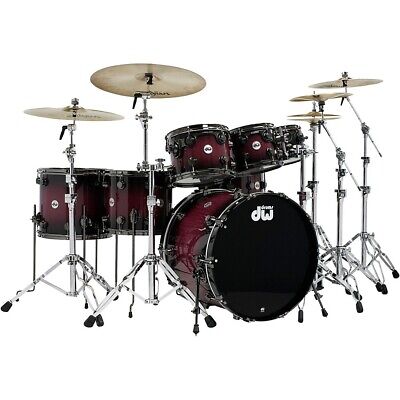 DW Collectors Purpleheart 7-Piece Lacquer Specialty Shell Pack Natural/Blk Brst