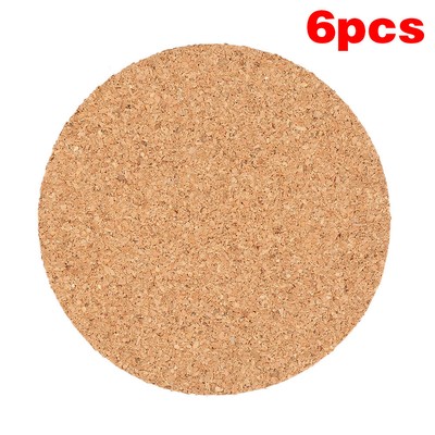 6 Pcs Cork Drink Coasters Pack - Home Bar and Kitchen Essential - Blank