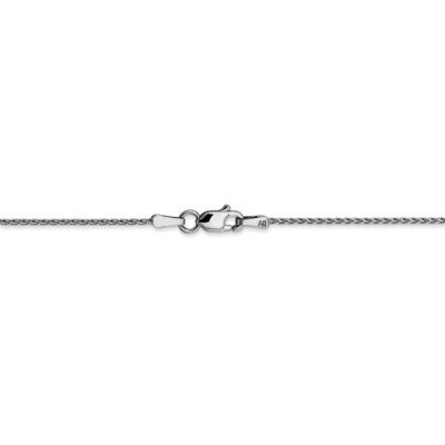 Pre-owned Superdealsforeverything Real 14kt White Gold 1.0mm Round D/c Wheat Chain; 16 Inch