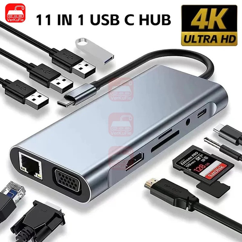 Hub USB Tipo C 11 in 1 Hub USB C HDMI 4K Adattatore USB C per MacBook Air
