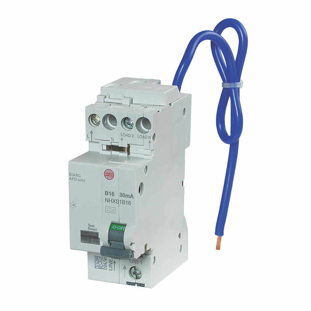 Wylex 16 Amp 30mA DP Type B AFDD RCBO Arc Fault Detection Device