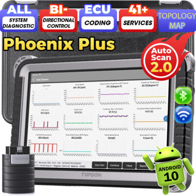 2024 Newest TOPDON Phoenix PLUS Pro Coding Full System Diagnostic Scanner Tool