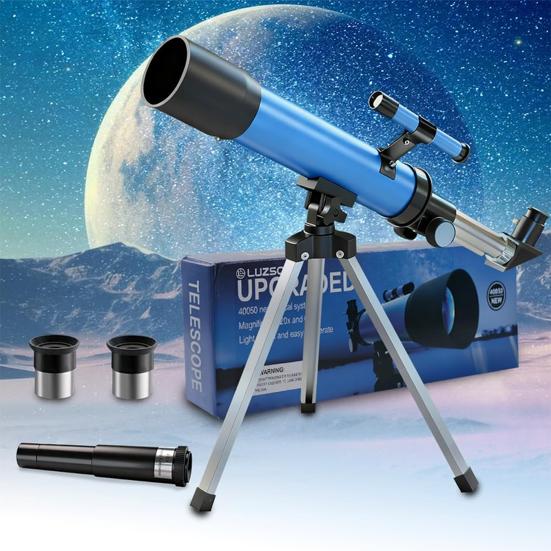 Telescope for Kids 50Mm 100X Magnification Beginner Telescopio with Tripod, 2 Ey