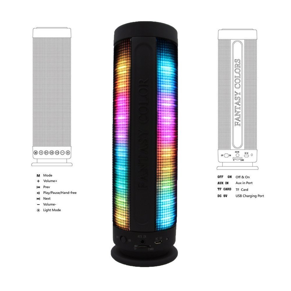 Wireless Bluetooth LED Light Stereo Loud 10W Speaker For iPhone Samsung