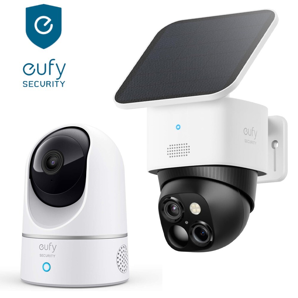 eufy 3K Wireless Outdoor Solar Security Camera 2K Indoor Camera Surveillance Kit