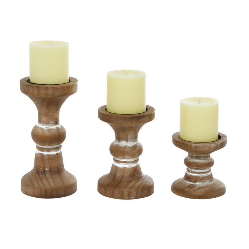 S Set Of 3, 8″, 6″, 4″h, Distressed