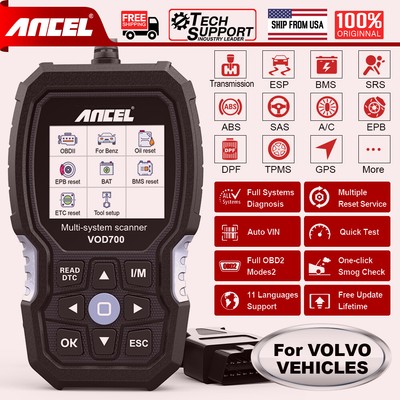ANCEL VOD700 For Volvo All System OBD2 Scanner Car Diagnostic Tool ABS TPMS
