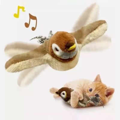 USB Interactive Flying Bird Cat Toys Electronic Pet Simulation Sparrow Toy