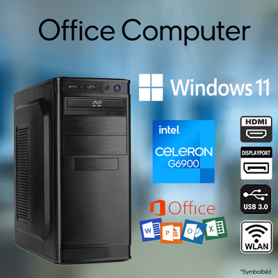 Büro PC INTEL CELERON G6900 12.Gen 2x 3,40GHz 8GB DDR4 1TB SSD Win11 