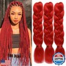 Red Braiding Hair Kanekalon Braiding Hair Extensions 3 Pack 24 Inch Synthetic Hair for Braiding Crochet Twist Boxes Braids Hair for Black Women (24Inch,Red)