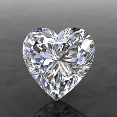 White Diamond Certified 1 Carat Natural VVS 6.70mm Heart Cut D Color Natural 