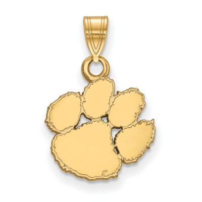 Pre-owned Superdealsforeverything Real 14kt Yellow Gold Logoart Clemson University Small Pendant
