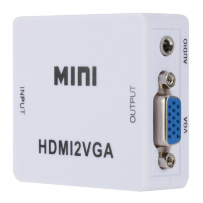 Mini conversor For HDMI to VGA com conector adaptador audio For HDMI2VGA 1080P