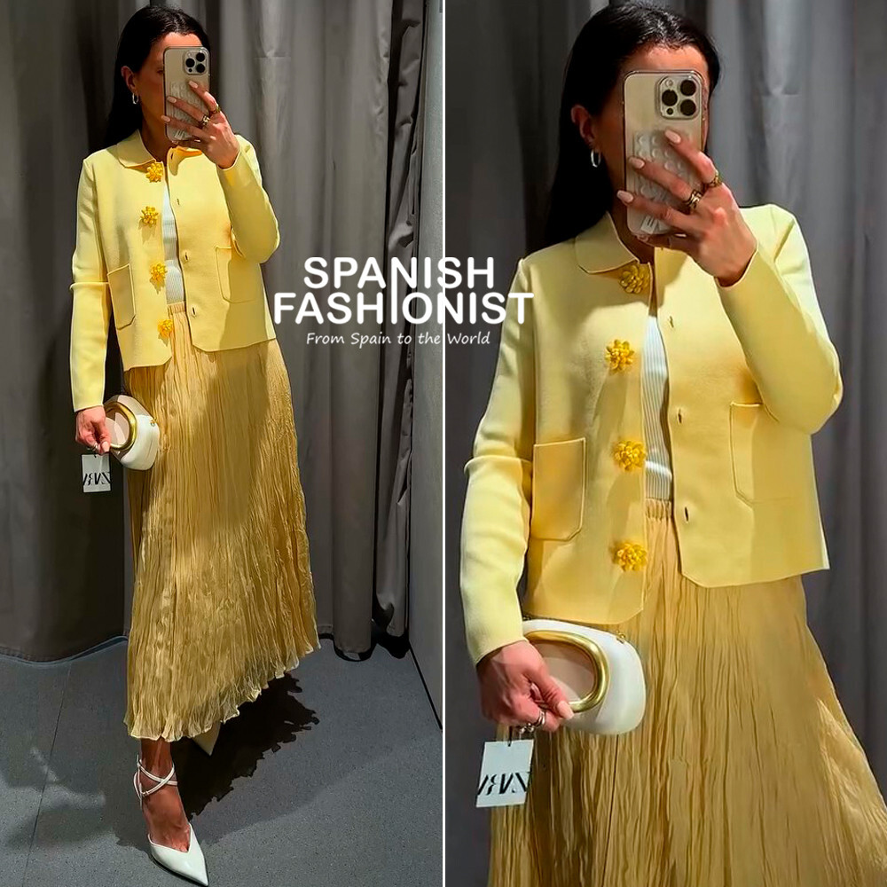 ZARA WOMAN SS25 CRINKLE EFFECT MIDI SKIRT ZW COLLECTION ALL