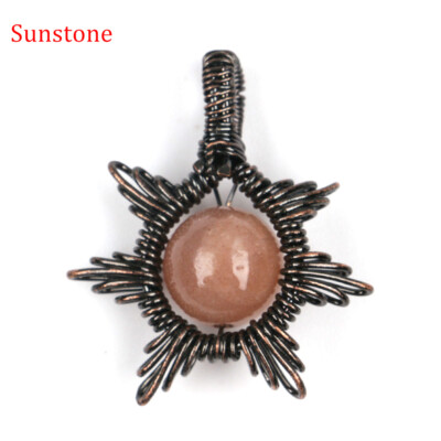 1x Crystal Sun Chakra Pendants Quartz Gems Bead Energy Reiki Healing Amulet Gift