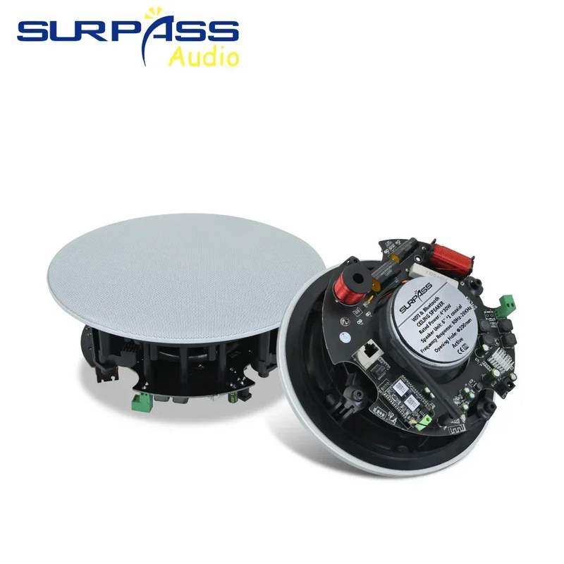 6 Inch WIFI Bluetooth Ceiling Speaker 30W ABS Decorative Materials Built-in Clas