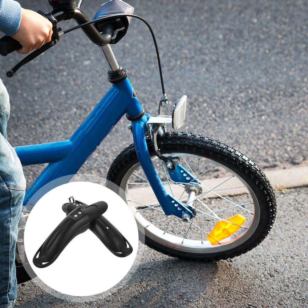 Kids Bike Mudguard Black Front Rear for Children Tricycle (1 Pair)