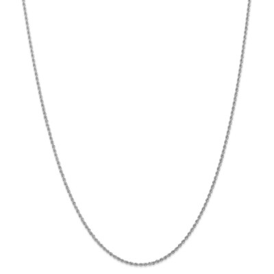 Pre-owned Superdealsforeverything Real 14kt White Gold 1.5mm Regular Rope Chain; 24 Inch; Lobster Clasp