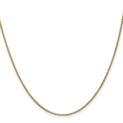 Pre-owned Skyjewelers Real 14kt Yellow Gold 1mm Box Chain; 24 Inch; Lobster Clasp