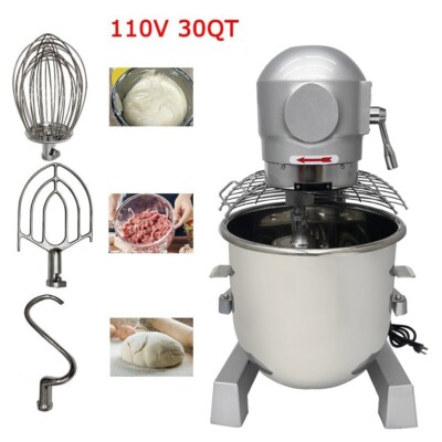 PreAsion  30QT Commercial Spiral Dough Mixer 110V Electric Food Mixer for Bakery