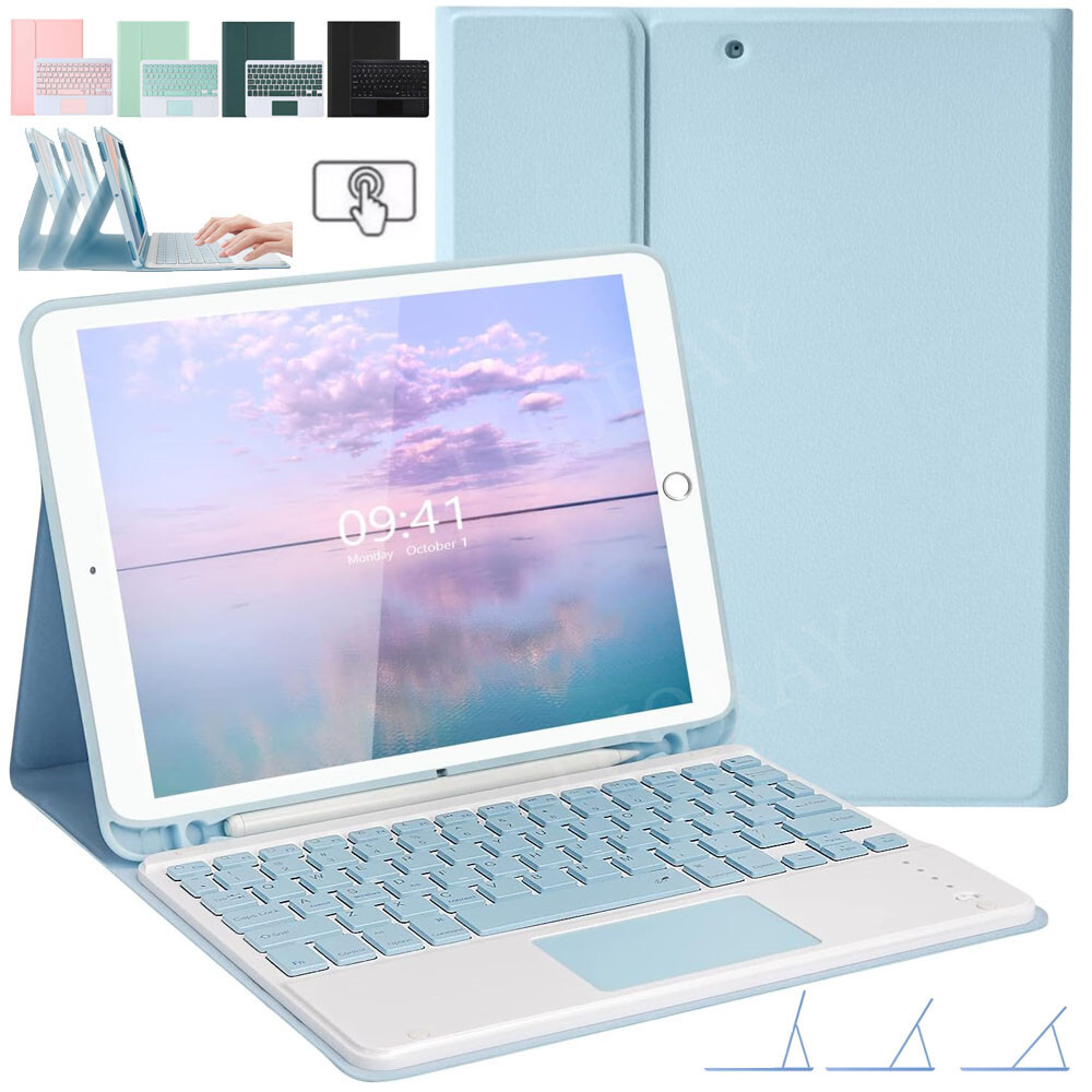 For iPad 7/8th/9th/10th Gen Air 4 5 Bluetooth Keyboard With 