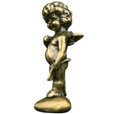 Brass Cupid Pendulum Cherub Decorations Mini Antique Office