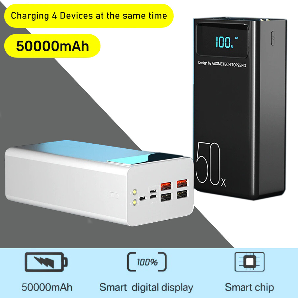 50000mAh Power Bank Fast Phone Charger Portable Mobile High Capacity Powerbank