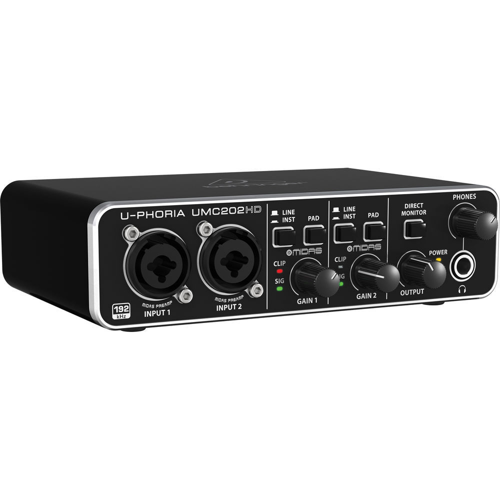 Behringer UMC202HD Midas Mics Audio/MIDI Interface 2 Ins / 2 Out w/ USB Cable eBay