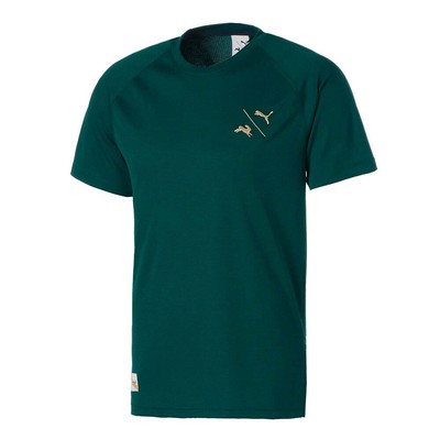 

Футболка Puma Tracksmith X с круглым вырезом и короткими рукавами, мужская футболка размера , повседневные топы 52177, Зеленый, Puma Tracksmith X Crew Neck Short Sleeve TShirt