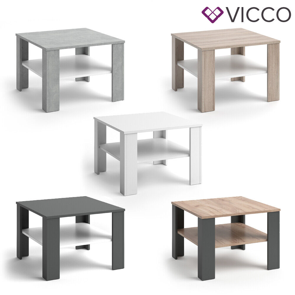 VICCO Couchtisch HOMER 5 Farbvarianten Sofatisch 60x60 Wohnzimmer Kaffeetisch 