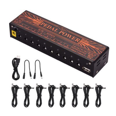 Guitar Effect Pedal Board Power Supply Station 10 Isolated Outputs 9V 12V 18V