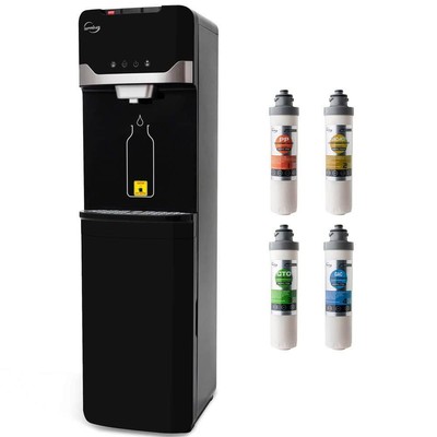 ISPRING Water Dispenser 46'' 3-Temperature Adjustable Setting Hot + Cold Black