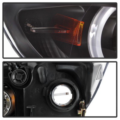 Black 2006-2008 BMW E90 3-Series 4-Door LED Halo Projector Headlights Headlamps