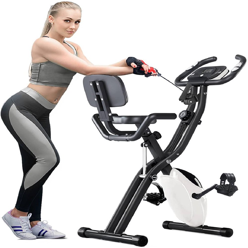 Folding Recumbent Exercise Bike, 3-In-1 Compact Stationary Bicycles Exercise Bik