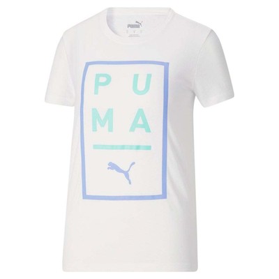 

Puma Above The Bar Graphic Crew Neck Short Sleeve T-Shirt Womens White Casual To, Белый